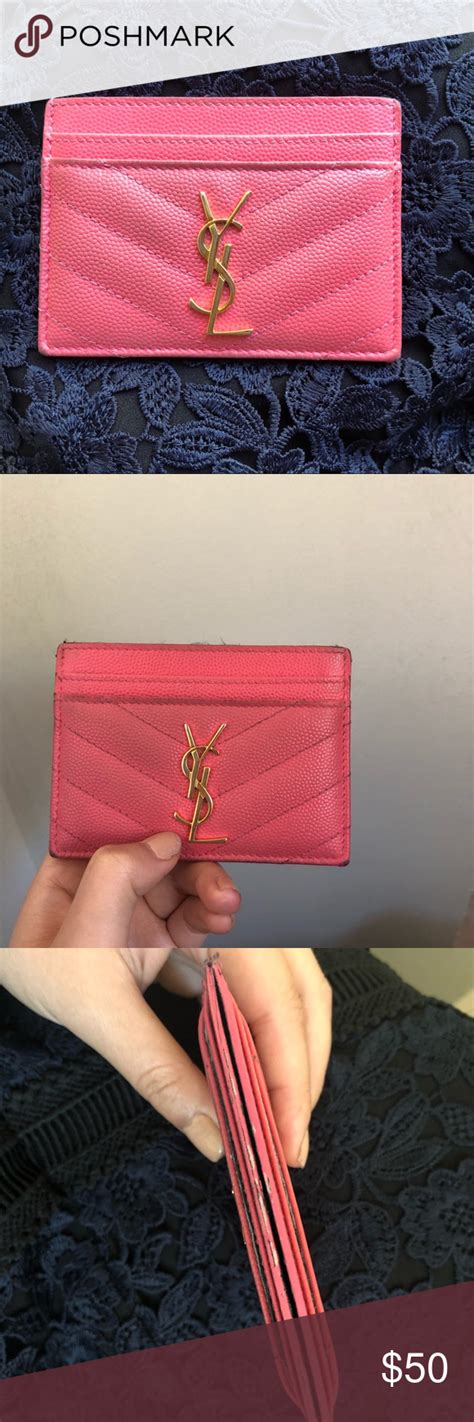 ysl card holder pale pink|YSL card holder flannels.